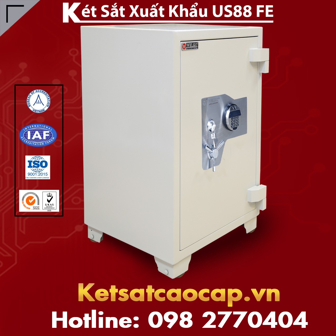 Két Sắt Xuất Khẩu US 88 FE White Đảm Bảo An Toàn Tài Sản Cho Gia Đình