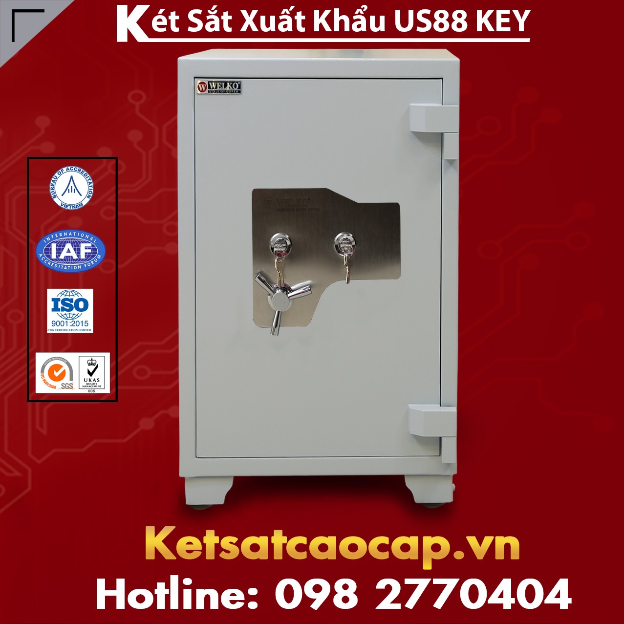 Két Sắt Xuất Khẩu US88 KEY White Két Cho Mọi Nhà Chống Trộm Tuyệt Đối