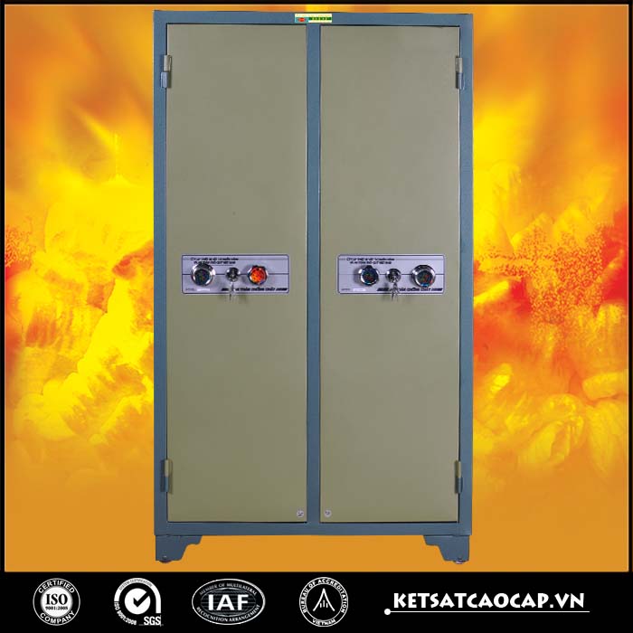 Tủ bảo mật cao cấp 2 cánh xanh khóa cơ