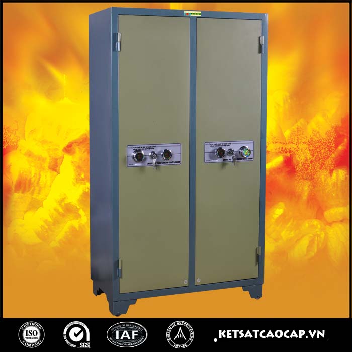 đặc điểm sản phẩm Tủ bảo mật cao cấp 2 cánh xanh khóa cơ