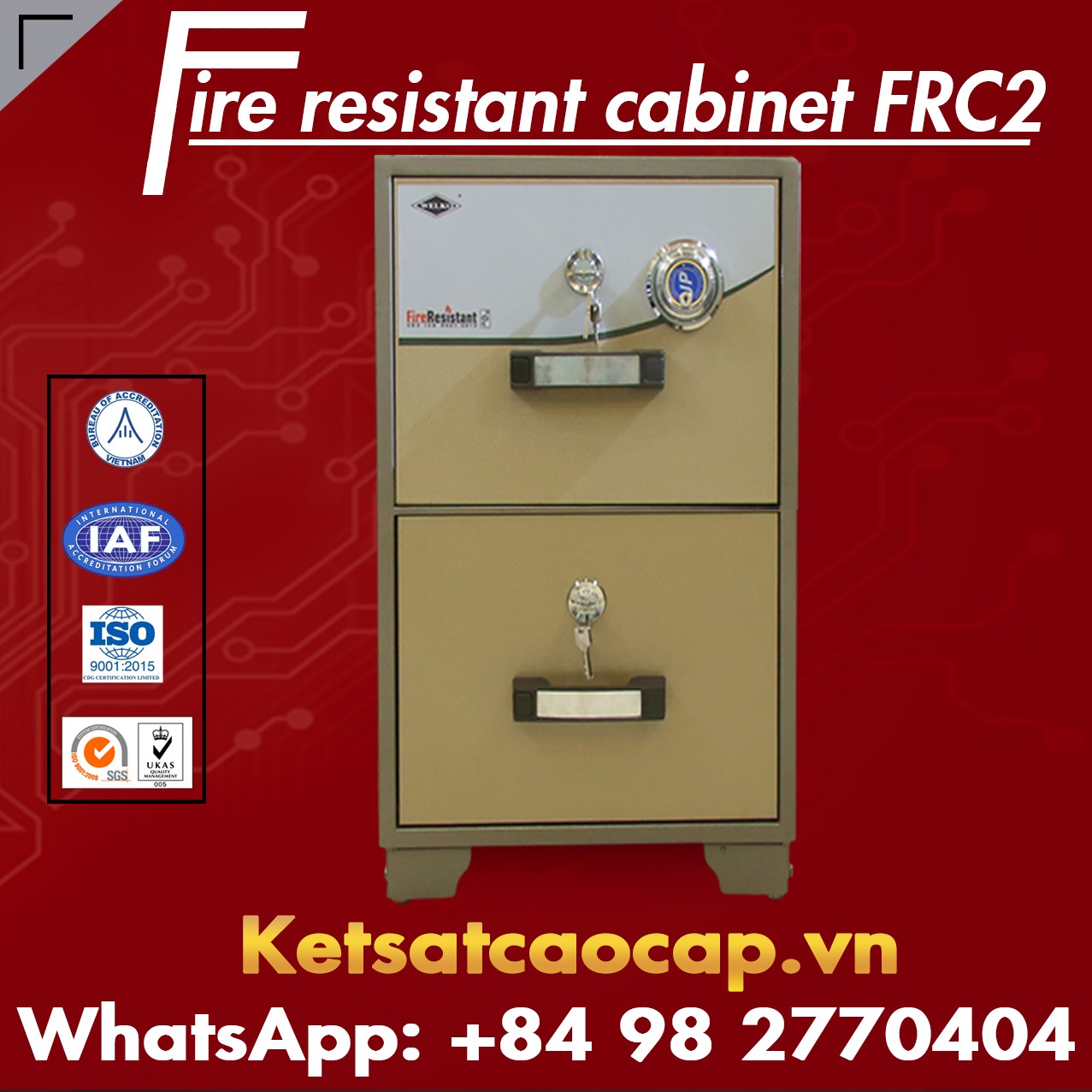 Tủ Hồ Sơ Chống Cháy FRC2 Brown Đạt Tiêu Chuẩn Quốc Tế